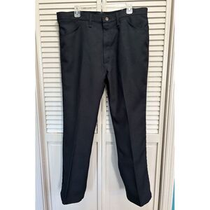 Wrangler Mens‎ 40x32 Black Straight Leg Trousers Pockets Zip polyester